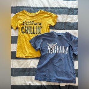 Kids tee bundle - Tiny Whales & Nirvana - 6/7